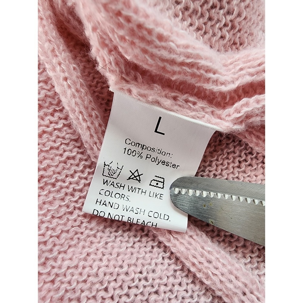 Coquette Pink Knit Sweater Women Large Kawaii Dainty Feminine Romantic Ballet - Picture 4 of 7